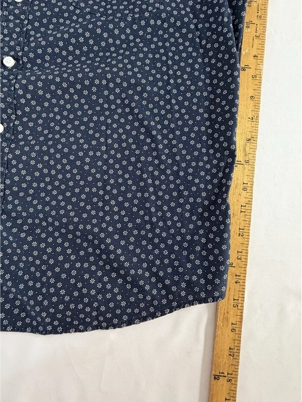 J.Crew Navy Floral Print Button-Up Shirt Men's XL